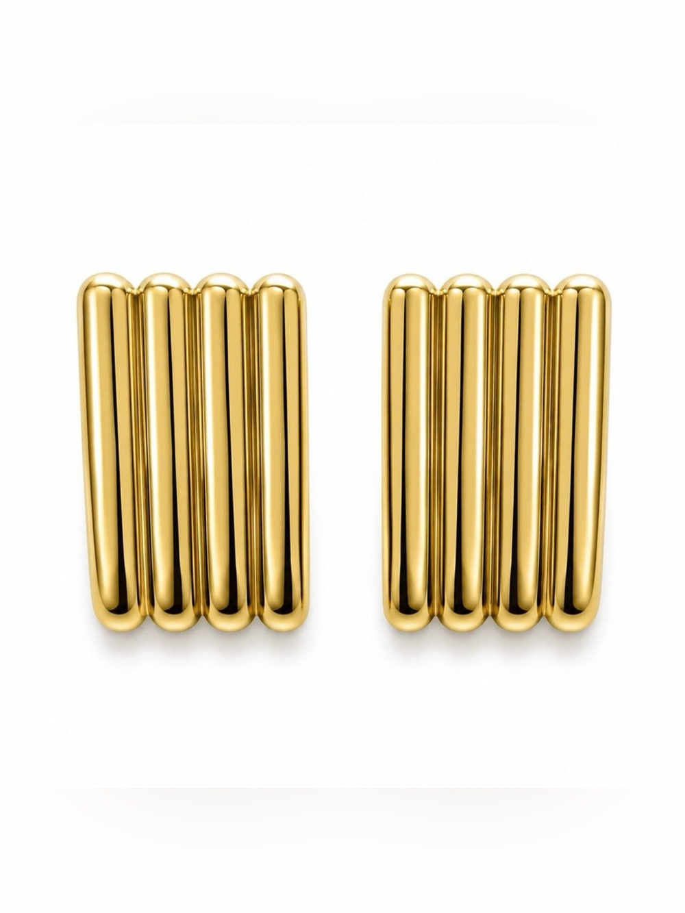 Mayamar Gold Textured Pierced Earrings